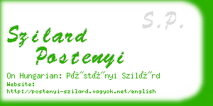 szilard postenyi business card